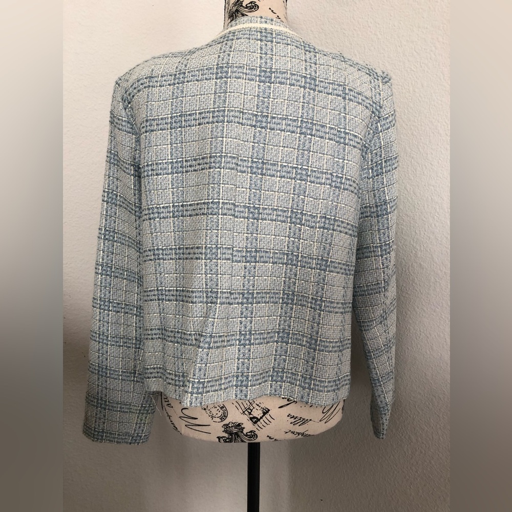 Jaclyn Smith Women's Blue Tweed Jacket 12 - Picture 2 of 3